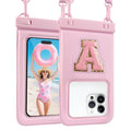 Waterproof Phone Pouch Floating, IPX68 Waterproof Phone Case for Beach Kayak Cruise Essentials, Dry Bag for iPhone 17 16 15 Pro Max Samsung S26 S25 S24, Up to 7", Pink Letter - color: Pink Letter