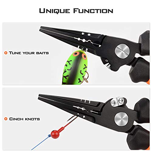 KastKing Speed Demon Pro Fishing Pliers, 420 Stainless Steel, Fishing Tools, Saltwater Resistant Fishing Gear, Tungsten Carbide Cutters, Corrosion Resistant Coating, SuperPolymer Grip Handles - color: C: 7.5'' Straight Nose