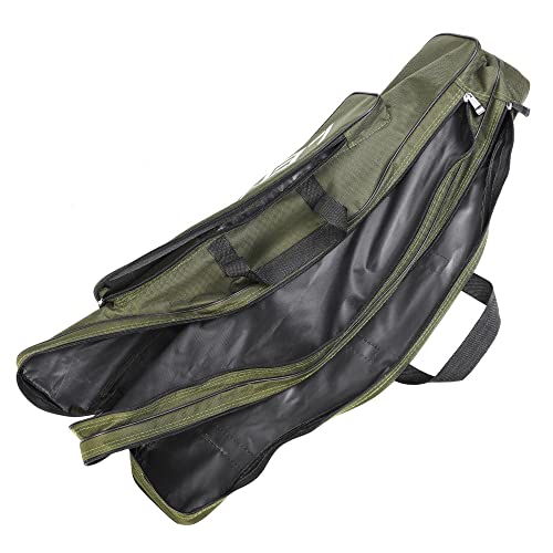 Conskyee Portable Foldable Fishing Rod Case, Fishing Pole Bag, Double Layer Oxford Travel Storage for Short Rods & Reels, Compact for Backpack (80cm/2.62ft)