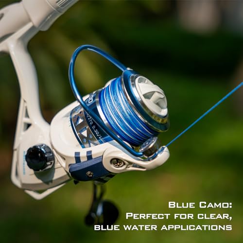 KastKing SuperPower Braided Fishing Line - Abrasion Resistant Braided Lines – Incredible Superline – Zero Stretch – Smaller Diameter – A Must-Have! - color: X8-Blue Camo, size: 10LB(500 Yds)