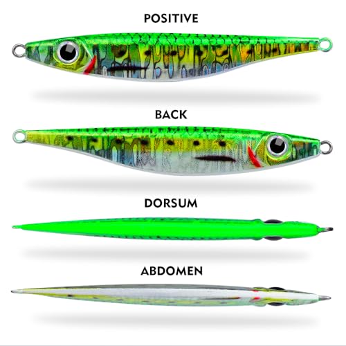 Saltwater Fishing Jigs - Jig Fishing Vertical Jig Speed Slow Pitch Jigging Spoon Hard Bass Fishing Lure - Blade Baits Lures with Assist Hook Paillette Artificial Fishing Lures 5pcs/Set