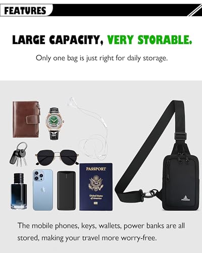 Peicees Small Crossbody Sling Bag Chest Bag Dual Pocket Water Resistant Fanny Pack Running Phone Holder for Men Women Workout Travelling, Dark Blue - color: Dark Blue