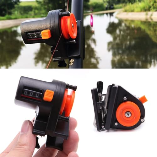Fishing Line Counter 0-999M for Spooling & Trolling, Fishing Line Spooler, Portable Depth Gauge with Easy-Read Display, Essential Tackle, Fishing Ruler