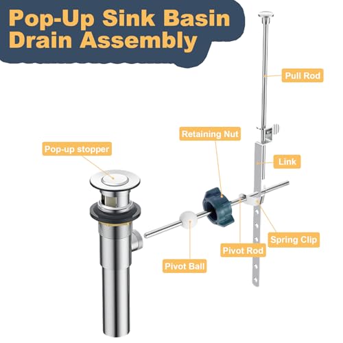 Lavatory Pop Up Center Piece Assembly,Pivot Rod Bathroom Sink Repair Kit,Sink Ball Replacement Parts Compatible with Price Pfister Pop Up Stopper and Other Popular Brands, Replacement for PS2673（3PCS） - style: 3PCS