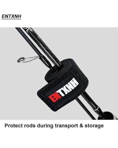 6 Pcs Fishing Rod Straps, Hook and Loop Fishing Rods Ties Rod Wraps, Stretchy Neoprene Pole Straps, Pole Belts for Casting Rods Spinning