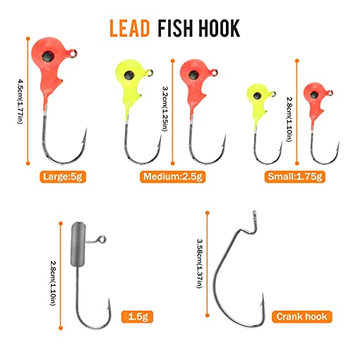 Pure Vie Fishing Topwater Lures Kits Mixed Universal Artificial Soft Baits Tackle Including Crankbaits, Spinnerbaits, Plastic Worms, Frogs, Hooks, Tackle Box - Freshwater Saltwater Fishing Equipment - color: 301 Pieces