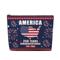 Patriotic Makeup Bag, American 250 Years Gifts For Women, American 250 Years Anniversary Makeup Pouch, Travel Toiletry Bag With Zipper, Patriotic Bag Gifts For Women, Travel Toiletry Bag - color: 250 Years