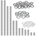 Stainless Steel Lamp Pipe,Lamp Repair Hardware Assortment,SS304 Lamp Assembly Hardware Including 10" Nipples,Washers & Locknuts.Threaded Lamp Rod for Outdoor Lamps (304 Stainess Steel)