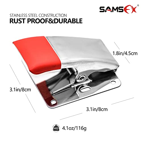 SAMSFX Fish Cleaning Board Tools Fillet Clamp w/Screws Deep-Jaw Fish Tail Clip Board for Scaling Table Bait (Fish Clamps with Red Grip) - color: Fish Clamps with Red Grip
