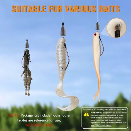 Dovesun Weedless Worm Hooks Wacky Rig Hooks Texas Rig Hooks 30PCS Professional V Bass Fishing Hooks for Freshwater Saltwater 1/0 2/0 3/0 - size: 3/0 * 30PCS, style: Professional "V" Hook With Baitkeeper