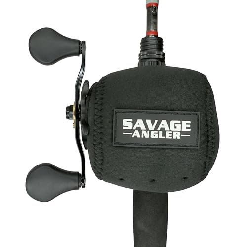 Low Profile Casting Reel Cover | Baitcasting Reel Cover | Neoprene Baitcast Reel Sleeve | Fishing Reel Case | Reel Pouch | Fits 50, 80, 100, 150, 200 Series (Left Hand, Black, Fits 50-200 Series)