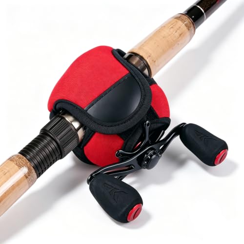 HERCHR Fishing Reel Bag Waterproof Breathable Baitcasting Fish Wheel Protector Fishing Tackle - color: Red