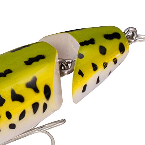 Arbogast Jitterbug Topwater Bass Fishing Lure - Excellent for Night Fishing - color: Frog White Belly, size: 3 1/2", 5/8 oz