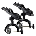 Hitorhike Fishing Rod Holder with Aluminum Alloy Base and One-Click Lock System Fits Round Square Tubes 0.59"~4.53" Enlarged Clamp Range for Boat Kayak Fishing - style: Powerlock Fishing Rod Holder-2 Pack