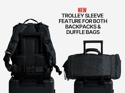 WOLFpak 25L Tactical Gym Backpack (Alpha Black) Durable 1000D Waterproof Oxford Material with MOLLE Webbing, Laptop Pocket & Dual Cup Holders - color: Alpha Black