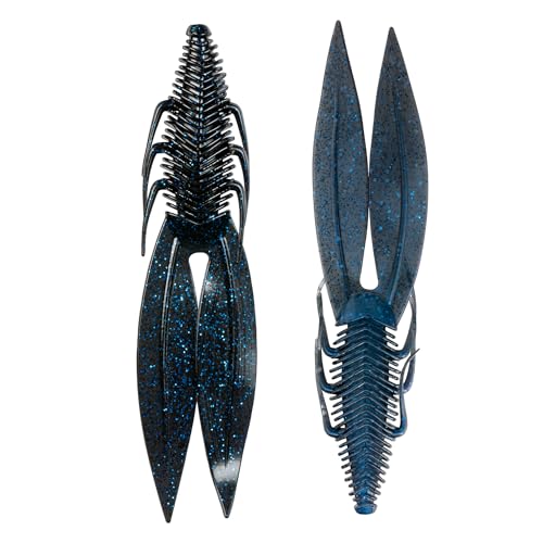 6th Sense – Bodega – Soft Plastic Creature Bait – Bass Fishing – Twin Ridge Tail Action – Multiple Sizes – Made in the USA - color: Black N Blue Pro, size: 3.5in (7/pk)