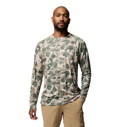 Columbia Men's Super Terminal Tackle PFG Frigate Frenz, Dark Stone Deltawood, Large