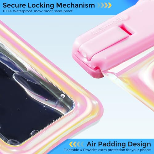 ProCase 2 Pack Floating Waterproof Phone Pouch IPX8, Universal Dry Bag Fits iPhone 17/16/15/14/13 Series,Galaxy S24/S23/S22, Pixel 8/7 (Up to 7”),Touchscreen, Underwater & Snow Protection -Pinkblue - color: Pink/Blue