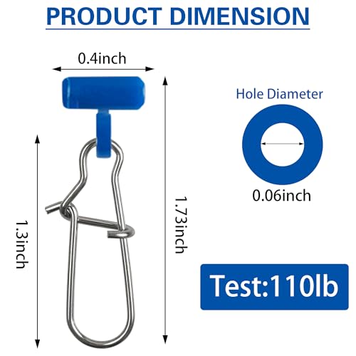 Sinker Slides for Fishing,Fishing Line Sinker Slides with Duo Lock Sinkers Weight Silder Sleeve Swivel Duo Lock Snaps for Saltwater Surf Bottom Fishing Fish Fider Rig Catfish Rig - color: Blue Duo-Lock Snap, size: 35 Pack