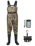 TIDEWE Bootfoot Chest Wader, 2-Ply Nylon/PVC Waterproof Fishing Hunting Waders with Boot Hanger for Men Women Green Brown - color: Next Camo Evos, size: M10/W12
