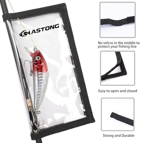 Clear PVC Fishing Lure Wraps 4/10 Pack See-through Lure Covers Durable Fishing Hook Bait Storage Protectors Keeps Children, Pets and Fishermen from Sharp Hook 2 Size (4Pcs(2M+2L), Black) - color: Black, style: 4pcs(2m+2l)