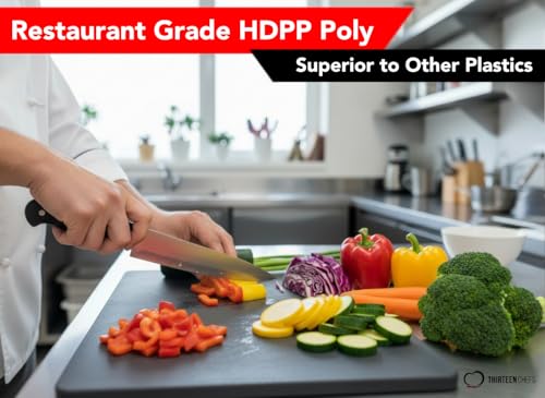 Large Poly Cutting Board, 18x12 Inch Black, 3/4" Thick, BPA Free and Dishwasher Safe - color: Black, size: 18"L x 12"W