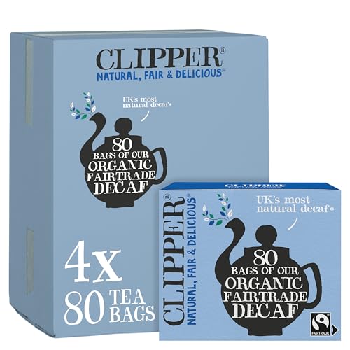 Clipper Organic Decaf Black Tea Bags, Plant-Based, 4 Pack 320 bags - size: 80 Count (Pack of 4)