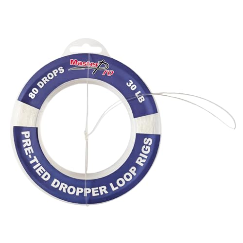 MASTERPRO Pre-Tied Dropper Loop Rigs, Fishing Line Spool 10LB 15LB 20LB 30LB 40LB 50LB 60LB 80LB 100LB, Suitable for Saltwater Freshwater Fishing - size: big bobbin-30LB