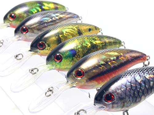 Minnow Crankbait for Bass Fishing Bass Lure Jerkbait Fishing Lures and Tackle Box - color: HC55KB