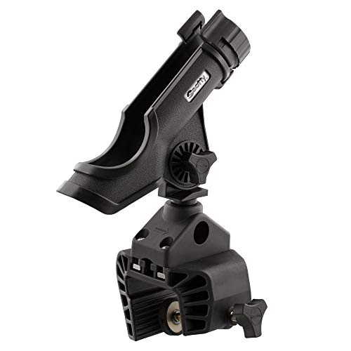 Scotty 339-BK Power Lock Rod Holder with Clamp Mount, BLACK | Non-Permanent Mounting Solution For Your Watercraft