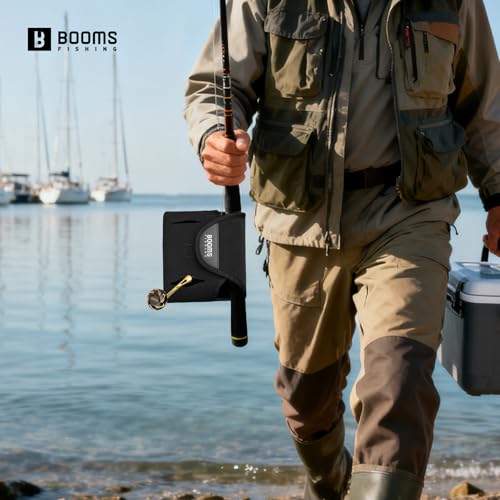 Booms Fishing Spinning Reel Cover, Neoprene Fishing Reel Case, Fit 5000~10000 Spinning Reels, Saltwater Protective Bag with Handle Slot, RC7 X-Large Size