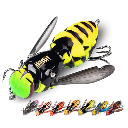 Kingdom Wasp Craw Bait Insect Bionic Floating Fishing Lures Swimbaits Hard Artificial Baits Lure for Freshwater and Saltwater Bass Carp Pike Walleye Fishing ABS Material Carbon Steel Three Book Hook - color: 01, size: 4.2g