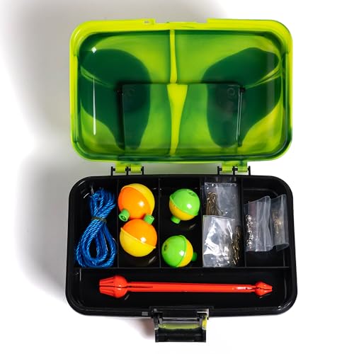 Catch Co Mystery Tackle Box Bank Fishing Essentials - 88 Pieces - Small Tackle Box - color: Green