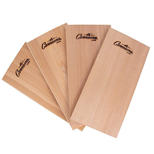 Camerons Cedar & Alder Grilling Planks - 4 Pack (5.5x11.5") - Premium Natural Wood - Easily Infuse Smoky Flavor into BBQ Salmon, Fish, Pork, Veggies, and More - Sourced in the USA - Grilling Gift Idea - size: 4-Pack