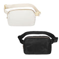 VOROLO Fanny Pack For Women And Men Crossbody Bag Belt Bag | Adjustable Strap Graduation Gifts Lightweight Travel Running - color: Off White+Comb Black