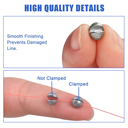 Split Shot Fishing Weights Kit, 4.23oz/Box Round Split Shot Fishing Sinkers Removable Small Fishing Egg Weights Fishing Gear Tackle 7 Sizes - color: 120g Blue Box Kit (5 sizes)