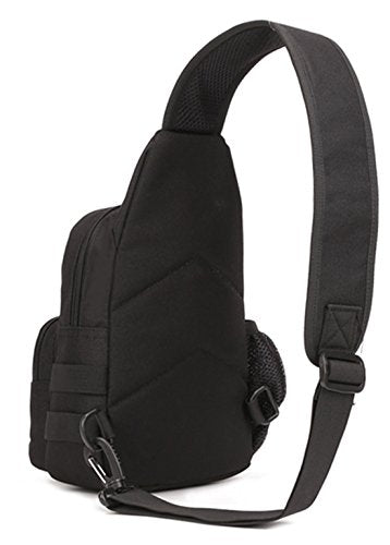 Hebetag Leather Sling Bag Crossbody Backpack for Men Women Travel Outdoor Camping - color: #31black(nylon)