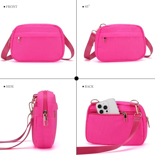 MAXTOP Small Crossbody Bags for Women Belt Bag Fanny Pack with Adjustable Strap - color: Neon Pink, style: Small Crossbody Bag