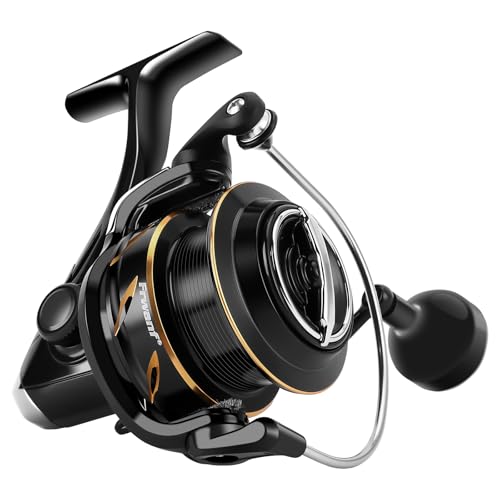 New DF Spinning Reel Saltwater Freshwater Fishing Reel Shallow Aluminum Spool, 5.2:1 Gear Ratio, Upgraded Copper Gears, Metal Handle Knob, Smooth Bearings - size: 4000, style: Shallow Line Cup