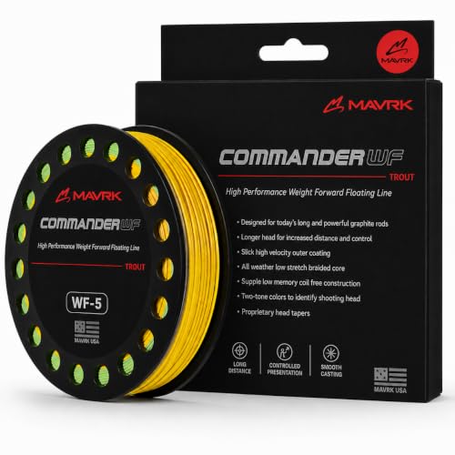 MAVRK USA Fly Fishing Line | Euro Nymph & Floating Lines | Level ESN Mono & Weight Forward Designs | High Visibility, Low Stretch, Freshwater Trout - color: Commander, size: WF-3