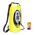 FELICON Waterproof Dry Bag Backpack with Bluetooth Speaker, 10L Roll Top Floating Sack, Solar & USB-C Powered Emergency Charger, RGB Light, Heavy Duty PVC for Kayaking Camping, Neon Yellow - color: Neon Yellow, size: 10L