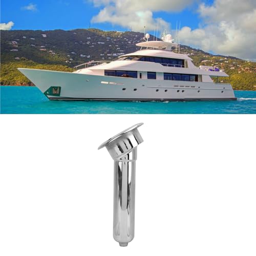 2 in 1 Boat Fishing Rod Cup Holder, Stainless Steel Fishing Rod Holder for Boats, Outrigger Cup Holder for Fishing Rod Holder, 0 Degree/15 Degree/30 Degree - size: 30 Degrees
