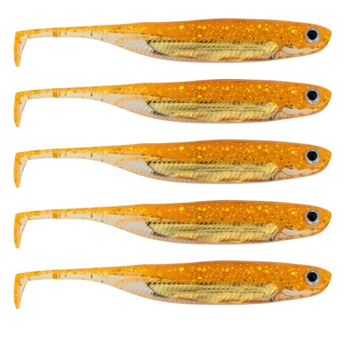 QualyQualy Soft Plastic Swimbait Paddle Tail Shad Lure Soft Bass Shad Bait Minnow Paddle Tail Swim Bait for Bass Trout Walleye Crappie - 2.75in, 3.14in, 3.94in, 5in - color: 13#, size: 2.75in - 6Pcs