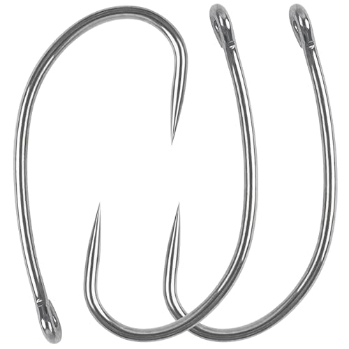Shaddock Fishing Barbless Carp Fishing Hooks, Circle Curve Shank Crank Fly Tying Hooks High Carbon Steel for Hair Bait Rigs Freshwater Saltwater - size: 6#, style: 160pcs