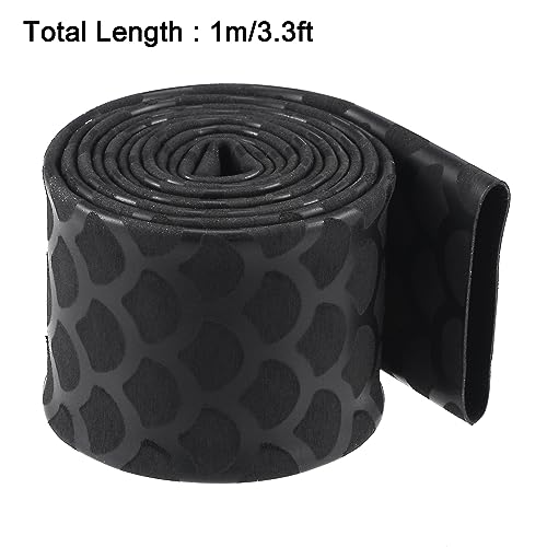 uxcell Heat Shrink Wrap Tubing Sleeve for Fishing Rod Grips Handle, 41mm Flat 3.3ft 2:1 Ratio Black