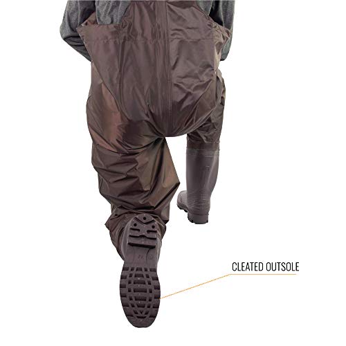 FROGG TOGGS Men's Rana II PVC Waterproof Fishing Bootfoot Chest Wader for Fishing, Felt - color: Cleated, size: 7