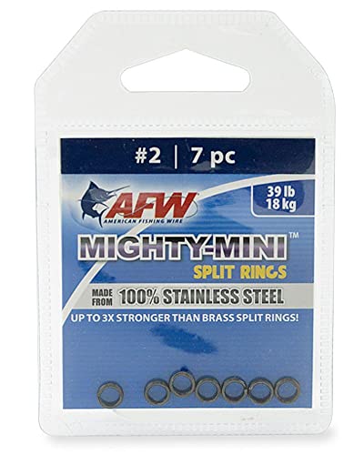 American Fishing Wire Mighty Mini Stainless Steel Split Rings, 3 Times Stronger Than Brass, Superior Holding Power for Fisherman and Outdoorsman - 100pcs in Bright Stainless Steel and Gunmetal Black - size: 4 pc, #7, 198 lb test, style: Gunmetal Black