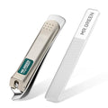 MR.GREEN Slanted Edge Nail Cutting Clippers Cuticle Nippers Tool Stainless Steel Dead Skin Oblique Tip Trimmer Manicure Scissors (Mr-1110+Glass File) - color: Mr-1110 + Glass File