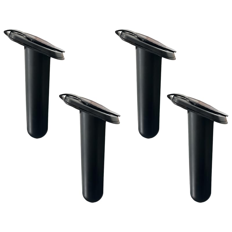ISURE MARINE 4pc Kayak Fishing Rod Holder - Plastic Flush Mount Boat Rod Holders with Cap Cover for Canoe and Fishing Tackle Accessory