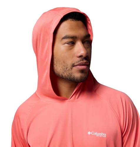 Columbia Men's PFG Terminal Tackle Hoodie - color: Melonade/White Logo, size: Medium